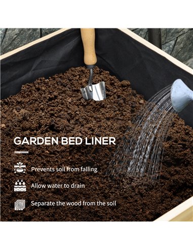 Outsunny Wooden Planter Box with PE Greenhouse Cover and Bed Liner, Raised Garden Bed for Vegetables, Flowers, Herbs 84H-022V00G