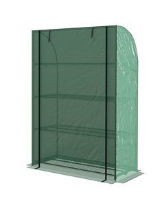 Outsunny 4 Tier Mini Greenhouse with Reinforced PE Cover, Green 845-938V00GN