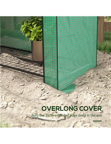 Outsunny 4 Tier Mini Greenhouse with Reinforced PE Cover, Portable Green House w/ Roll-up Door and Wire Shelves, 170H x 120W x 5