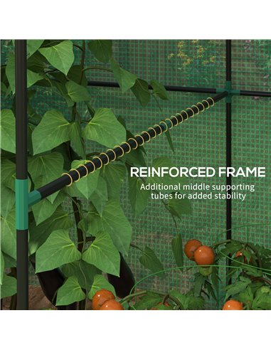 Outsunny Greenhouse, Walk-in Garden Grow House with Roll-up Door and Mesh Windows, 200 x 140 x 200cm, Green 845-939V00GN