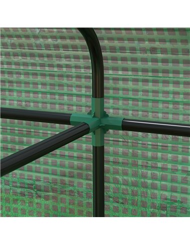 Outsunny Greenhouse, Walk-in Garden Grow House with Roll-up Door and Mesh Windows, 200 x 140 x 200cm, Green 845-939V00GN