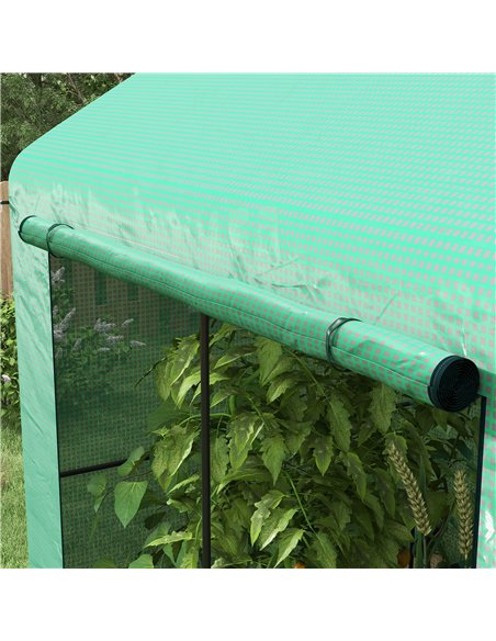 Outsunny Greenhouse, Walk-in Garden Grow House with Roll-up Door and Mesh Windows, 200 x 140 x 200cm, Green 845-939V00GN - pic 39089 | FastDaddyshop