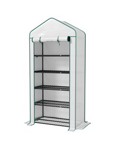 Outsunny 5 Tier Widened Mini Greenhouse, White 845-937V00WT