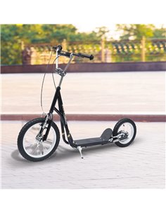 HOMCOM Adult Teen Push Scooter Kids Children Stunt Scooter Bike Bicycle Ride On Alloy Wheel Pneumatic 12" Tyres-Black 2