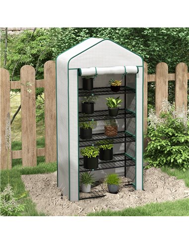 Outsunny 5 Tier Widened Mini Greenhouse, White 845-937V00WT