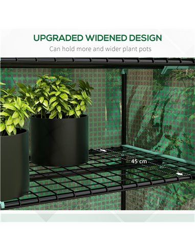 Outsunny 5 Tier Widened Mini Greenhouse w/ Reinforced PE Cover, Portable Green House w/ Roll-up Door & Wire Shelves, 193H x 90W 