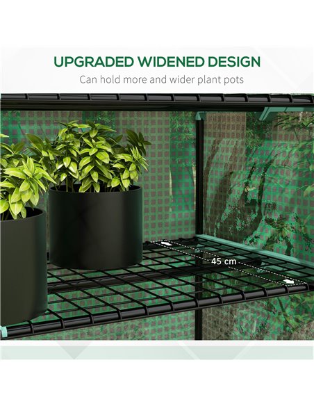 Outsunny 5 Tier Widened Mini Greenhouse w/ Reinforced PE Cover, Portable Green House w/ Roll-up Door & Wire Shelves, 193H x 90W  - pic 39111 | FastDaddyshop