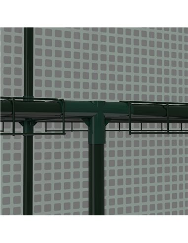 Outsunny Walk-in Greenhouse w/ 3 Tier Shelves, Green House Garden Grow House w/ PE Cover, Roll-up Door, Mesh Windows, 140 x 213 