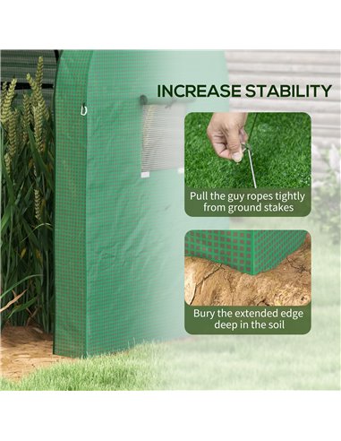 Outsunny Tomato Greenhouse, Garden Growhouse with 2 Roll-up Doors and 4 Mesh Windows, Portable Indoor Outdoor Green House, 185 x
