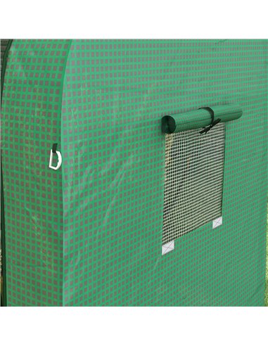 Outsunny Tomato Greenhouse, Garden Growhouse with 2 Roll-up Doors and 4 Mesh Windows, Portable Indoor Outdoor Green House, 185 x
