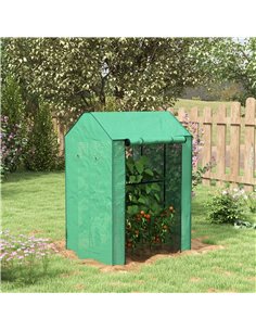 Outsunny 2-Room Green House, Mini Greenhouse, Green 845-957V00GN 2