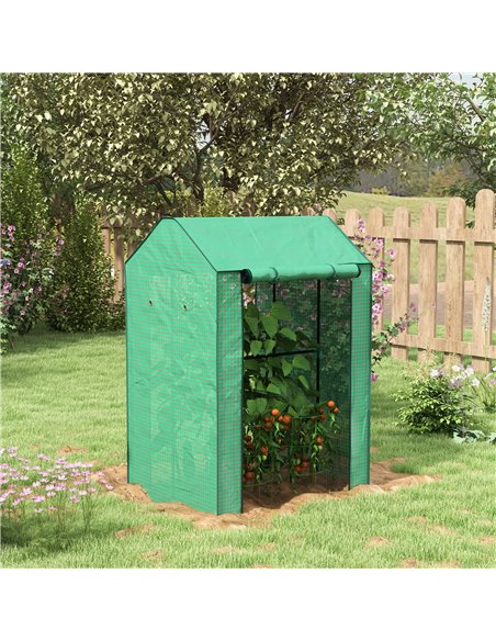 Outsunny 2-Room Green House, Mini Greenhouse, Green 845-957V00GN - pic 39136 | FastDaddyshop
