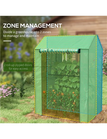 Outsunny 2-Room Green House, Mini Greenhouse, Green 845-957V00GN - pic 39138 | FastDaddyshop