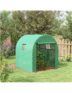 Outsunny Polytunnel Greenhouse Walk-in Grow House, Green 845-958V00GN 2