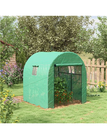 Outsunny Polytunnel Greenhouse Walk-in Grow House, Green 845-958V00GN - pic 39145 | FastDaddyshop