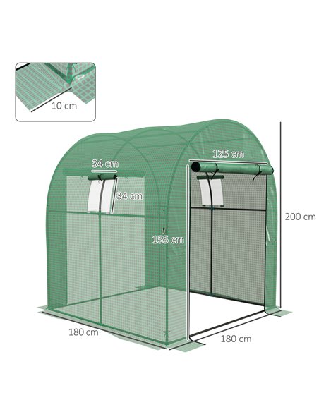 Outsunny Polytunnel Greenhouse Walk-in Grow House, Green 845-958V00GN - pic 39146 | FastDaddyshop