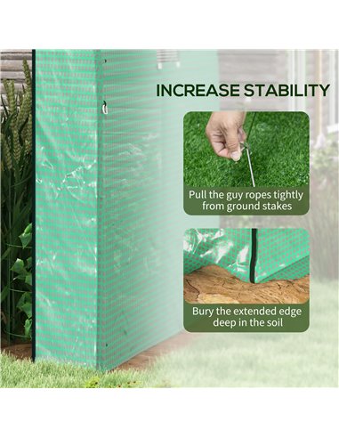 Outsunny Polytunnel Greenhouse Walk-in Grow House with UV-resistant PE Cover, Doors and Mesh Windows, 1.8 x 1.8 x 2m, Green 845-