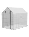 Outsunny Walk-in Greenhouse with 3 Tier Shelves, White 845-931V00WT