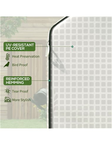 Outsunny Walk-in Greenhouse with 3 Tier Shelves, White 845-931V00WT