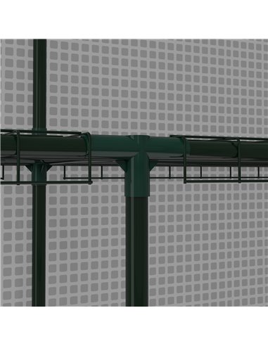Outsunny Walk-in Greenhouse w/ 3 Tier Shelves, Green House Garden Grow House w/ PE Cover, Roll-up Door, Mesh Windows, 140 x 213 