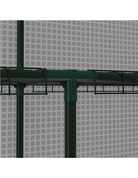Outsunny Walk-in Greenhouse w/ 3 Tier Shelves, Green House Garden Grow House w/ PE Cover, Roll-up Door, Mesh Windows, 140 x 213  - pic 39161 | FastDaddyshop
