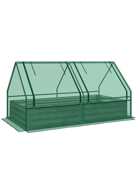 Outsunny Raised Garden Bed with Greenhouse, Green and Dark Grey 845-970V00GN - pic 39171 | FastDaddyshop