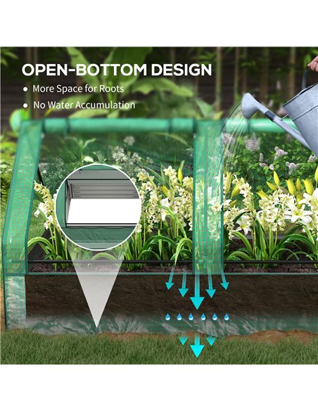 Outsunny Metal Planter Box with Cover, Raised Garden Bed with Greenhouse, for Herbs and Vegetables, Green and Dark Grey 845-970V - pic 39176 | FastDaddyshop