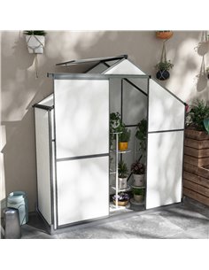 Outsunny 6 x 2.5ft Walk-In Polycarbonate Greenhouse, Dark Grey 845-950V00CG 2