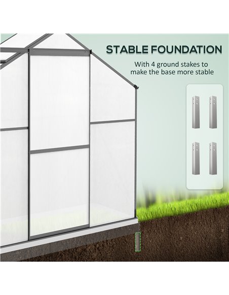 Outsunny 6 x 2.5ft Walk-In Polycarbonate Greenhouse, Dark Grey 845-950V00CG - pic 39184 | FastDaddyshop