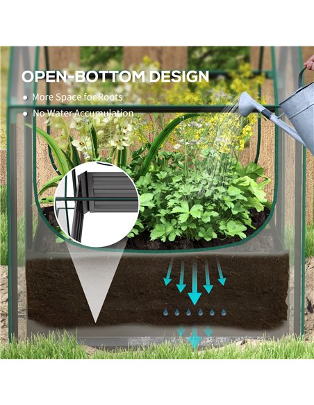 Outsunny Raised Garden Bed with Greenhouse, Clear and Dark Grey 845-971V01CR - pic 39193 | FastDaddyshop
