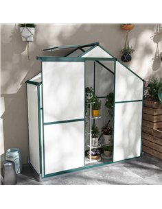 Outsunny 6 x 2.5ft Polycarbonate Walk-In Greenhouse, Green 845-950V00GN 2