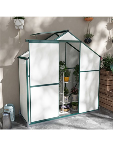 Outsunny 6 x 2.5ft Polycarbonate Walk-In Greenhouse, Green 845-950V00GN - pic 39199 | FastDaddyshop