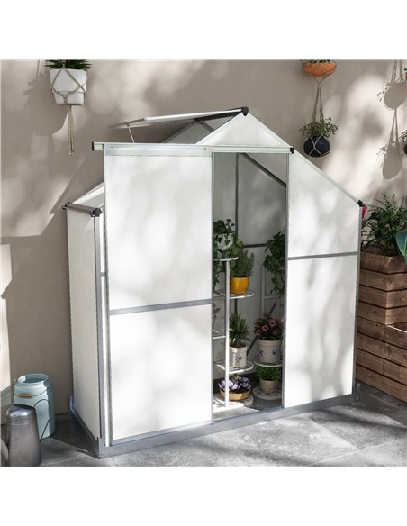 Outsunny 6 x 2.5ft Polycarbonate Walk-In Greenhouse, Silver 845-950V00SR - pic 39208 | FastDaddyshop