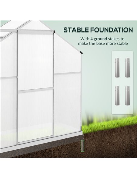 Outsunny 6 x 2.5ft Polycarbonate Walk-In Greenhouse, Silver 845-950V00SR - pic 39211 | FastDaddyshop