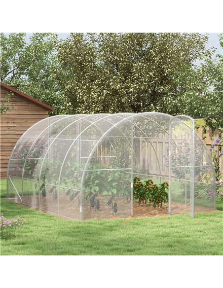 Outsunny Polytunnel Greenhouse Walk-in Grow House, 4 x 3 x 2m, Clear 84H-004V01CR - pic 39217 | FastDaddyshop