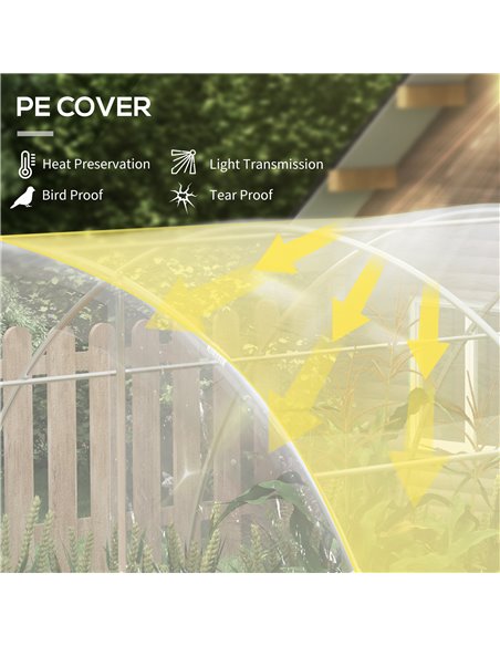 Outsunny Polytunnel Greenhouse Walk-in Grow House, 4 x 3 x 2m, Clear 84H-004V01CR - pic 39219 | FastDaddyshop