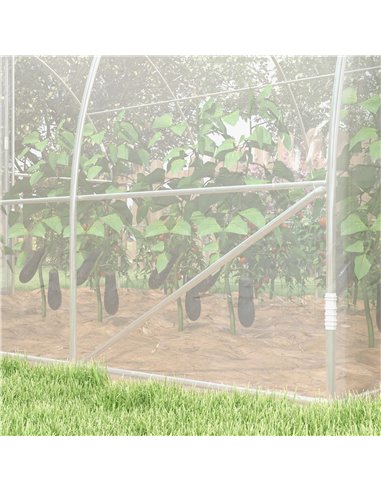 Outsunny Polytunnel Greenhouse Walk-in Grow House with PE Cover, Door and Galvanised Steel Frame, 4 x 3 x 2m, Clear 84H-004V01CR