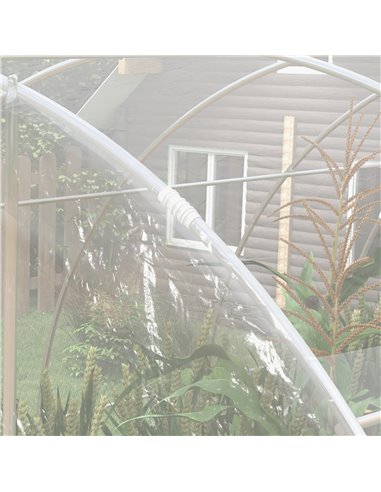 Outsunny Polytunnel Greenhouse Walk-in Grow House with PE Cover, Door and Galvanised Steel Frame, 4 x 3 x 2m, Clear 84H-004V01CR