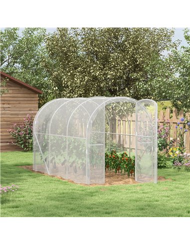 Outsunny Polytunnel Greenhouse Walk-in Grow House, 3 x 2 x 2m, Clear 84H-004V00CR