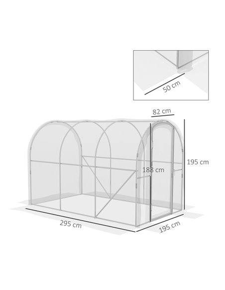 Outsunny Polytunnel Greenhouse Walk-in Grow House, 3 x 2 x 2m, Clear 84H-004V00CR - pic 39227 | FastDaddyshop