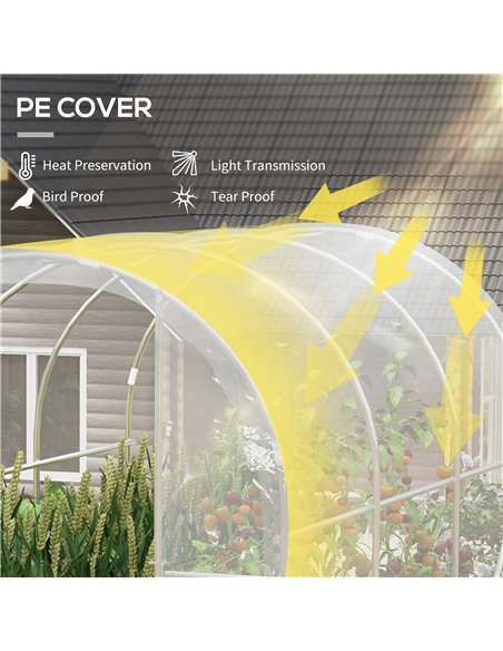 Outsunny Polytunnel Greenhouse Walk-in Grow House, 3 x 2 x 2m, Clear 84H-004V00CR - pic 39228 | FastDaddyshop