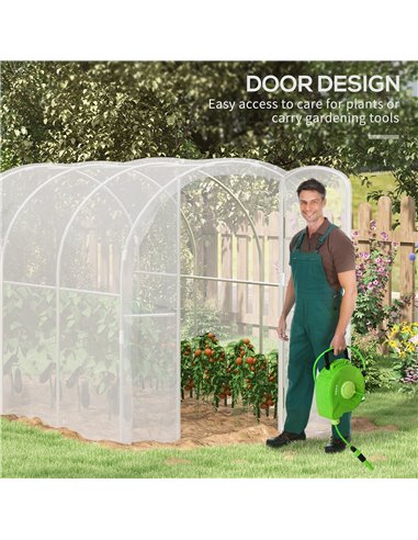 Outsunny Polytunnel Greenhouse Walk-in Grow House, 3 x 2 x 2m, Clear 84H-004V00CR