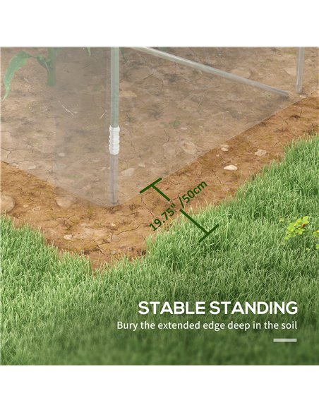 Outsunny Polytunnel Greenhouse Walk-in Grow House with PE Cover, Door and Galvanised Steel Frame, 3 x 2 x 2m, Clear 84H-004V00CR - pic 39230 | FastDaddyshop