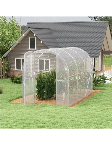 Outsunny Polytunnel Greenhouse Walk-in Grow House with PE Cover, Door and Galvanised Steel Frame, 3 x 2 x 2m, Clear 84H-004V00CR - pic 39233 | FastDaddyshop
