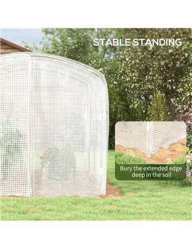 Outsunny Polytunnel Greenhouse Walk-in Grow House with UV-resistant PE Cover, Door and Galvanised Steel Frame, 2 x 2 x 2m, White