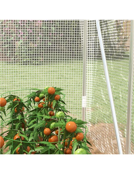 Outsunny Polytunnel Greenhouse Walk-in Grow House with UV-resistant PE Cover, Door and Galvanised Steel Frame, 2 x 2 x 2m, White - pic 39242 | FastDaddyshop