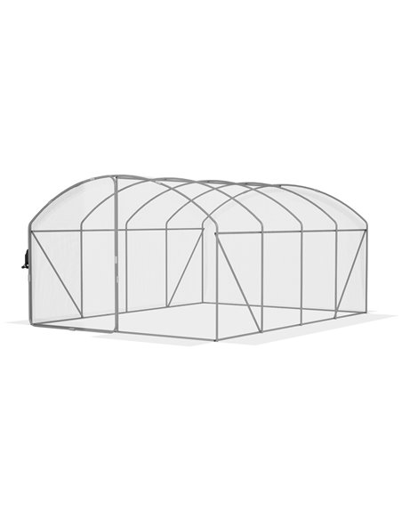 Outsunny Polytunnel Greenhouse Walk-in Grow House, 4 x 3 x 2m, White 84H-011V01WT - pic 39243 | FastDaddyshop
