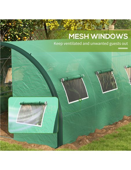 Outsunny Polyethylene Upgraded Structure Walk-in Polytunnel Greenhouse, 6 x 3(m), Green 84H-033V00GN - pic 39258 | FastDaddyshop