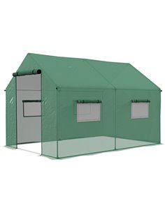 Outsunny Polyethylene Walk-in Polytunnel Greenhouse, 2 x 3(m), Green 84H-074V00GN