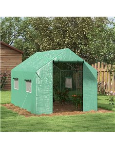 Outsunny Polyethylene Walk-in Polytunnel Greenhouse, 2 x 3(m), Green 84H-074V00GN 2